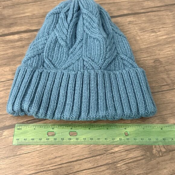 North Face Cable Minna Beanie | Women’s | One Size | Teal | Good Condition - Picture 3 of 6